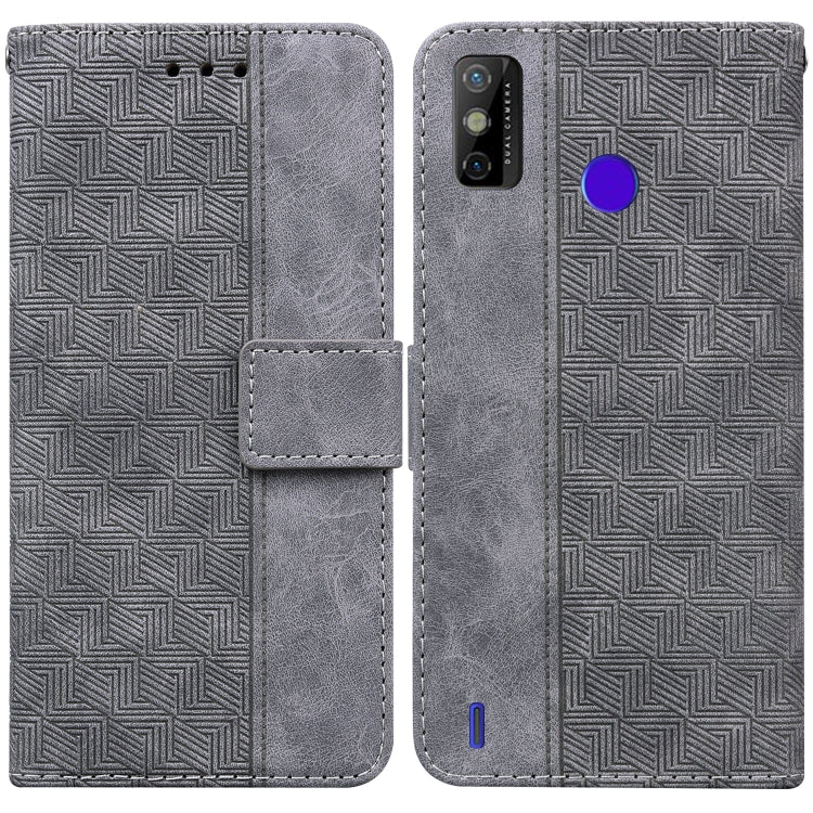 Geometric Embossed Leather Phone Case, For Tecno Spark 7P, For Tecno Spark Go 2020 / Spark 6 Go