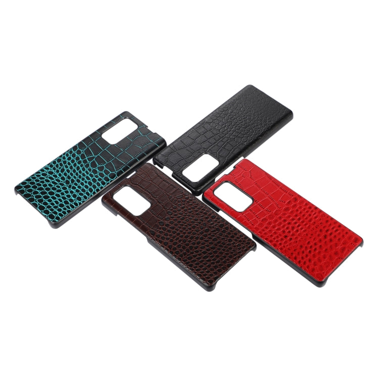 Crocodile Top Layer Cowhide Leather Phone Case, For LG Wing 5G, For Motorola Moto Razr 5G