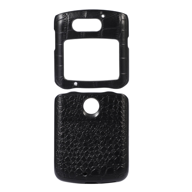 Crocodile Top Layer Cowhide Leather Phone Case, For Motorola Moto Razr 5G