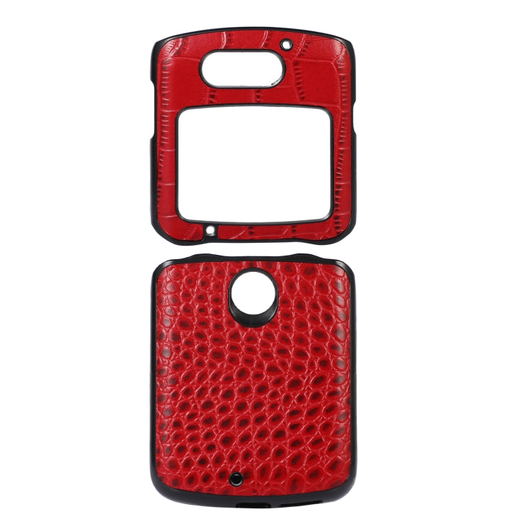 Crocodile Top Layer Cowhide Leather Phone Case, For LG Wing 5G, For Motorola Moto Razr 5G