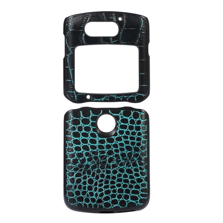 Crocodile Top Layer Cowhide Leather Phone Case, For LG Wing 5G, For Motorola Moto Razr 5G