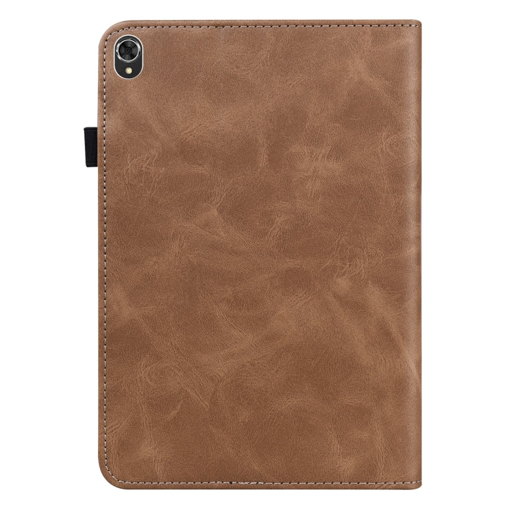Solid Color Embossed Striped Leather Case, For Lenovo Tab K10 / M10 Plus / M10 FHD Plus