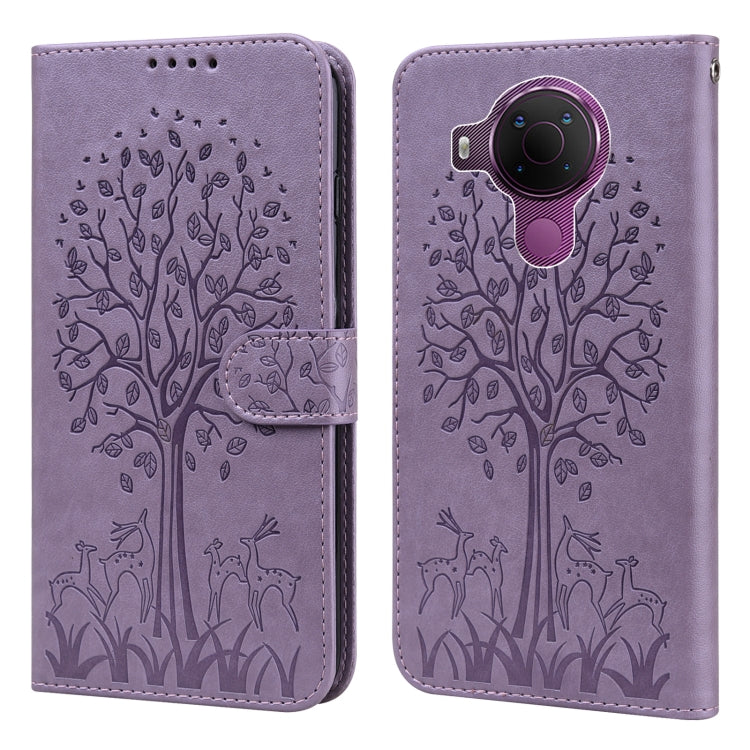 Tree & Deer Pattern Pressed Flip Leather Phone Case, For Nokia 3.4 / 5.4, For Nokia G20 / G10 / 6.3, For Sony Xperia 10 III, For Xiaomi Redmi Note 10 Lite, For Xiaomi Redmi 9T / 9 Power, For Xiaomi Redmi 10