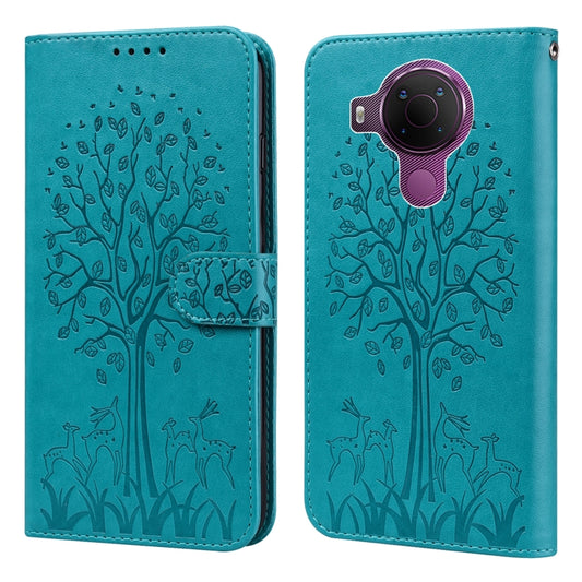 Tree & Deer Pattern Pressed Flip Leather Phone Case, For Nokia 3.4 / 5.4, For Nokia G20 / G10 / 6.3, For Sony Xperia 10 III, For Xiaomi Redmi 9T / 9 Power, For Xiaomi Redmi 10