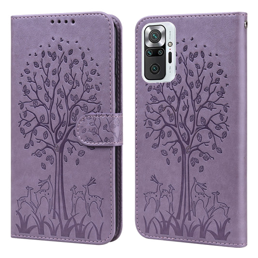 Tree & Deer Pattern Pressed Flip Leather Phone Case, For Xiaomi Redmi Note 10 Pro / Note 10 Pro Max, For Xiaomi Redmi Note 11 4G, For Xiaomi Redmi Note 11 Pro 4G / 5G, For Xiaomi Redmi Note 9 Pro / Note 9 Pro Max