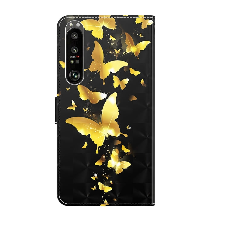 3D Painting Pattern TPU + PU Leather Phone Case, For Sony Xperia 1 II, For Sony Xperia 1 III, For Sony Xperia 5 II