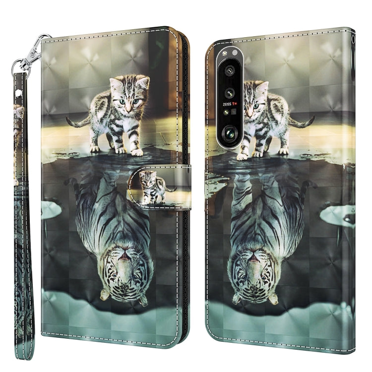 3D Painting Pattern TPU + PU Leather Phone Case, For Sony Xperia 1 II, For Sony Xperia 1 III, For Sony Xperia 5 II