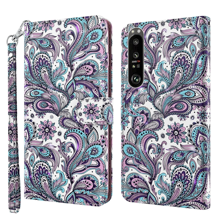 3D Painting Pattern TPU + PU Leather Phone Case, For Sony Xperia 1 II, For Sony Xperia 1 III, For Sony Xperia 5 II