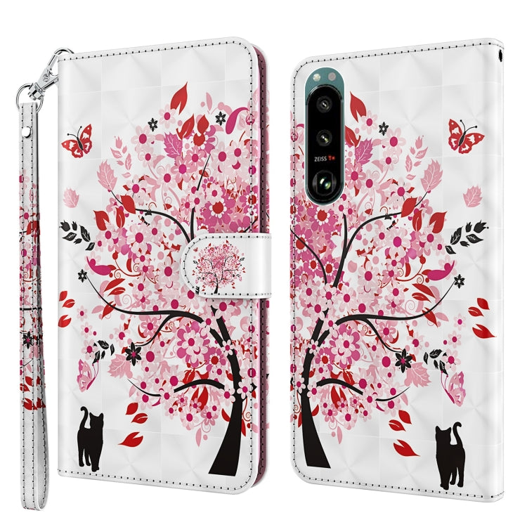 3D Painting Pattern TPU + PU Leather Phone Case, For Sony Xperia 1 II, For Sony Xperia 1 III, For Sony Xperia 5 II