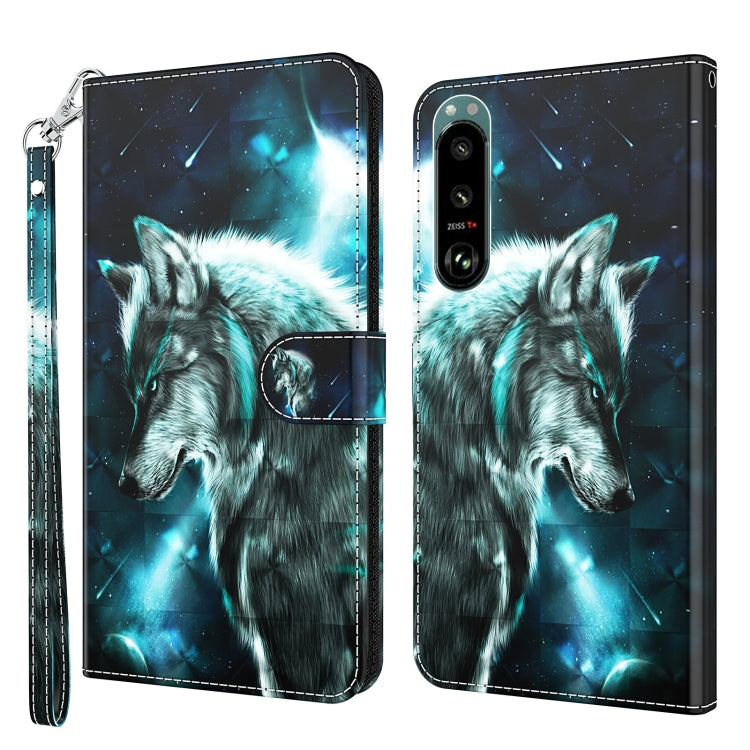 3D Painting Pattern TPU + PU Leather Phone Case, For Sony Xperia 5 III, For Sony Xperia 10 II, For Sony Xperia 10 III