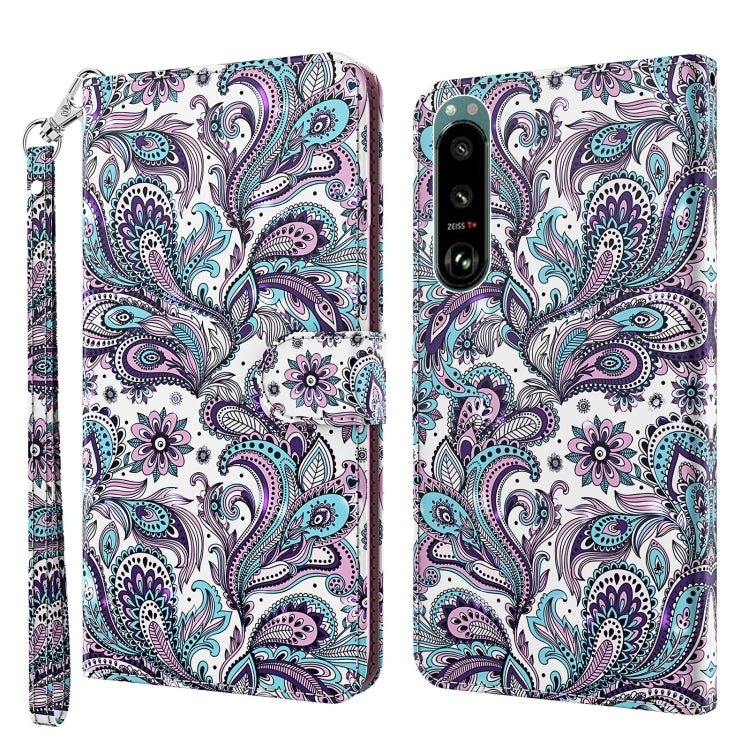 3D Painting Pattern TPU + PU Leather Phone Case, For Sony Xperia 5 III, For Sony Xperia 10 II, For Sony Xperia 10 III