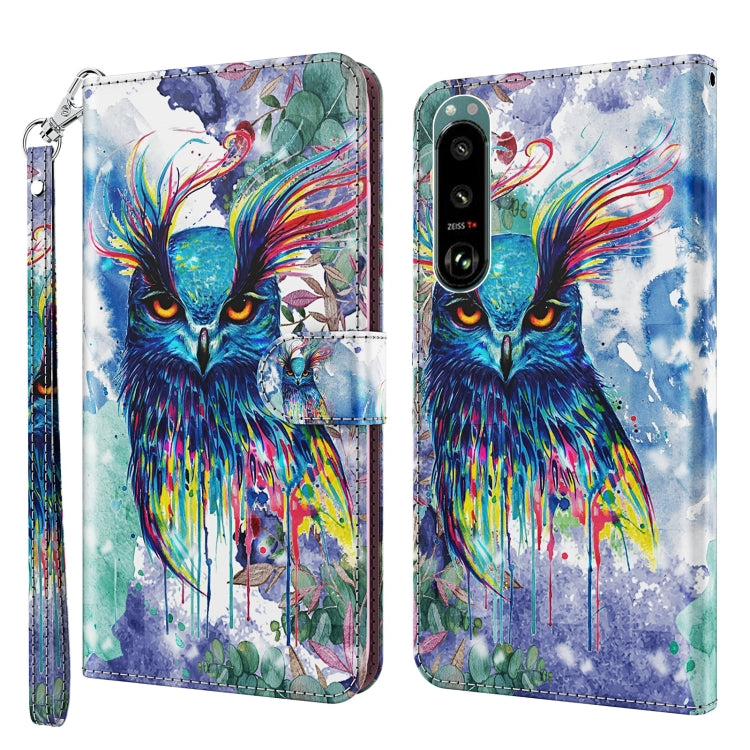 3D Painting Pattern TPU + PU Leather Phone Case, For Sony Xperia 5 III, For Sony Xperia 10 II, For Sony Xperia 10 III