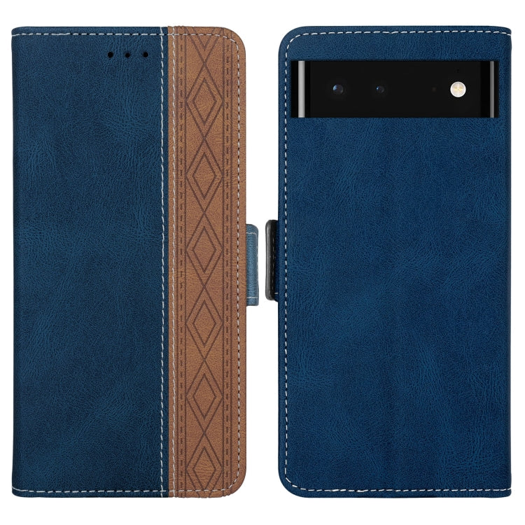 Stitching Side-Magnetic RFID Leather Phone Case, For Google Pixel 6, For Sony Xperia 10 III, For Huawei P smart Z