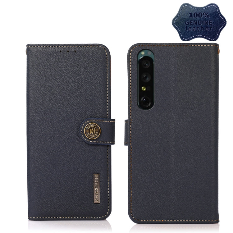 KHAZNEH Custer Genuine Leather RFID Phone Case, For vivo Y75 5G, For Sony Xperia 1 IV