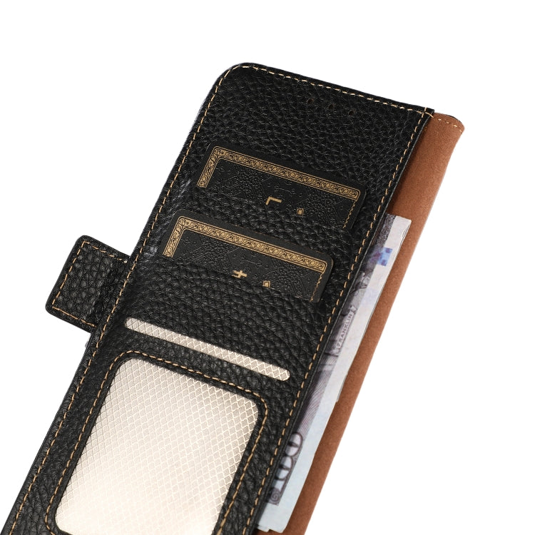 KHAZNEH Side-Magnetic Litchi Genuine Leather RFID Phone Case, For vivo Y75 5G, For Sony Xperia 1 IV