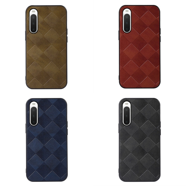 Weave Plaid PU Phone Case, For Sony Xperia 10 IV