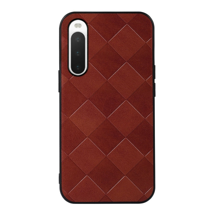 Weave Plaid PU Phone Case, For Sony Xperia 10 IV