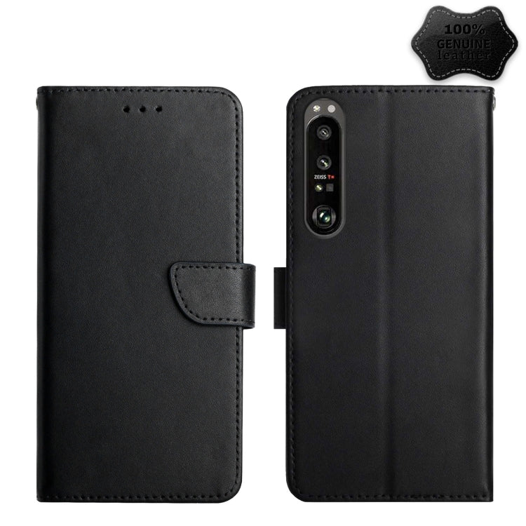 Genuine Leather Fingerprint-proof Flip Phone Case, For Sony Xperia 1 III, For Sony Xperia 5 III, For Sony Xperia 10 III, For Sony Xperia Ace II, For Sony Xperia 1 IV, For Sony Xperia 10 IV, For Sony Xperia Pro-I