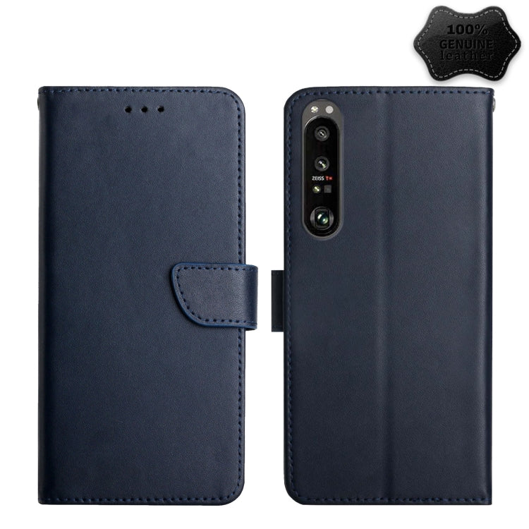 Genuine Leather Fingerprint-proof Flip Phone Case, For Sony Xperia 1 III, For Sony Xperia 5 III, For Sony Xperia 10 III, For Sony Xperia Ace II, For Sony Xperia 1 IV, For Sony Xperia 10 IV, For Sony Xperia Pro-I