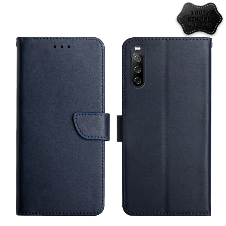 Genuine Leather Fingerprint-proof Flip Phone Case, For Sony Xperia 1 III, For Sony Xperia 5 III, For Sony Xperia 10 III, For Sony Xperia Ace II, For Sony Xperia 1 IV, For Sony Xperia 10 IV, For Sony Xperia Pro-I