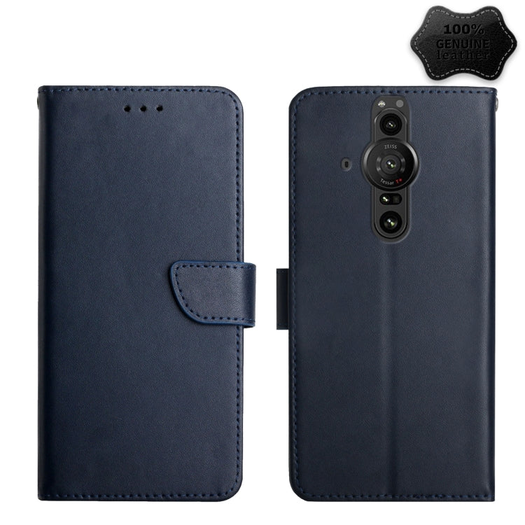 Genuine Leather Fingerprint-proof Flip Phone Case, For Sony Xperia 1 III, For Sony Xperia 5 III, For Sony Xperia 10 III, For Sony Xperia Ace II, For Sony Xperia 1 IV, For Sony Xperia 10 IV, For Sony Xperia Pro-I