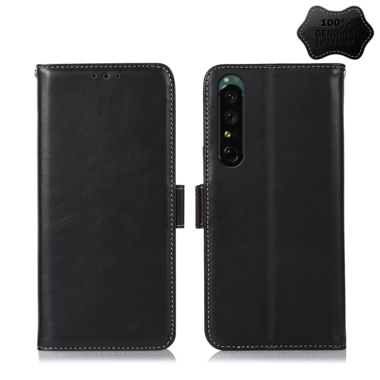 Crazy Horse Top Layer Cowhide Leather Phone Case, For Sony Xperia 1 IV, For Sony Xperia 10 IV