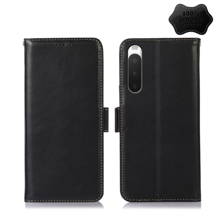 Crazy Horse Top Layer Cowhide Leather Phone Case, For Sony Xperia 1 IV, For Sony Xperia 10 IV