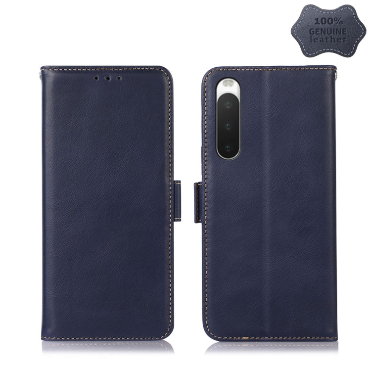 Crazy Horse Top Layer Cowhide Leather Phone Case, For Sony Xperia 1 IV, For Sony Xperia 10 IV