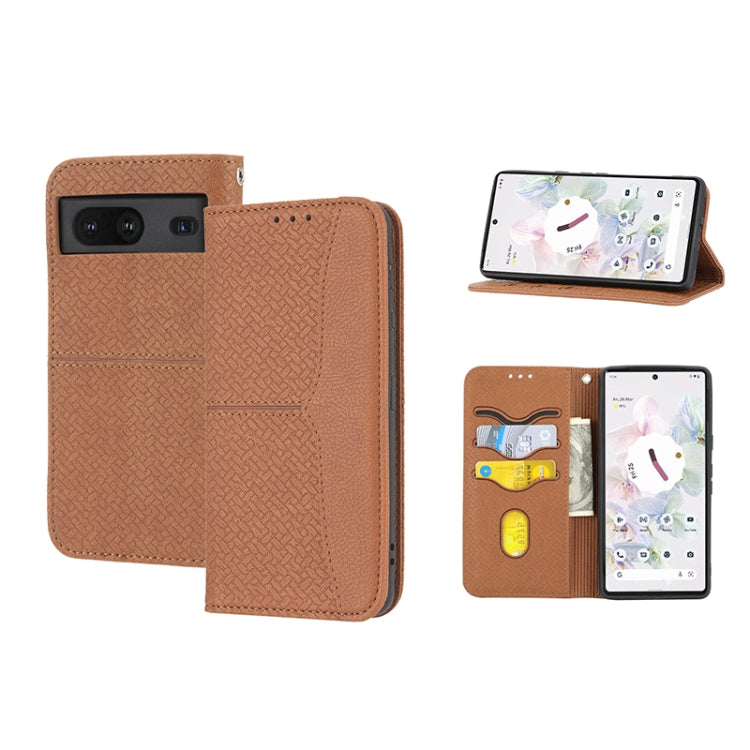 Woven Texture Stitching Magnetic PU Leather Phone Case, For Google Pixel 7, For Nokia G21 / G11, For Google Pixel 7 Pro, For Kyocera Android One S9 / Digno Sanga Edition, For Samsung Galaxy M23 / F23 5G Japanese Version