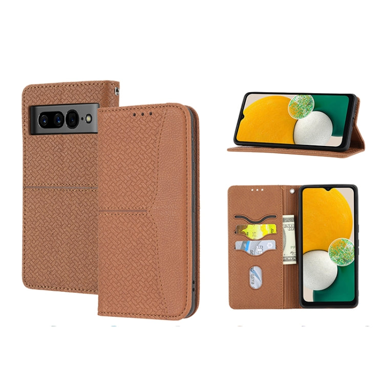 Woven Texture Stitching Magnetic PU Leather Phone Case, For Google Pixel 7, For Nokia G21 / G11, For Google Pixel 7 Pro, For Kyocera Android One S9 / Digno Sanga Edition, For Samsung Galaxy M23 / F23 5G Japanese Version