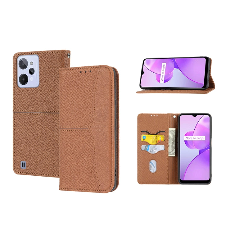 Woven Texture Stitching Magnetic PU Leather Phone Case, For Samsung Galaxy M23 / F23 5G Japanese Version, For OPPO Realme C31 4G Global, For Sony Xperia 10 IV, For Sony Xperia 1 IV