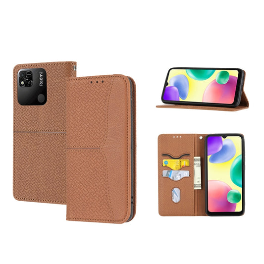 Woven Texture Stitching Magnetic PU Leather Phone Case, For Xiaomi Redmi 10A, For Xiaomi Poco M4 Pro, For Xiaomi Redmi Note 11E, For Xiaomi Redmi 10 5G