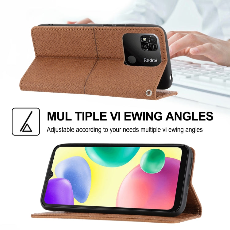 Woven Texture Stitching Magnetic PU Leather Phone Case, For Xiaomi Redmi 10A, For Xiaomi Poco M4 Pro, For Xiaomi Redmi Note 11E, For Xiaomi Redmi 10 5G