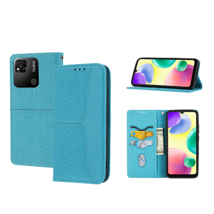 Woven Texture Stitching Magnetic PU Leather Phone Case, For Xiaomi Redmi 10A, For Xiaomi Poco M4 Pro, For Xiaomi Redmi Note 11E, For Xiaomi Redmi 10 5G