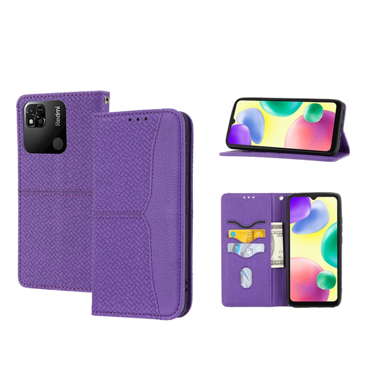 Woven Texture Stitching Magnetic PU Leather Phone Case, For Xiaomi Redmi 10A, For Xiaomi Poco M4 Pro, For Xiaomi Redmi Note 11E, For Xiaomi Redmi 10 5G