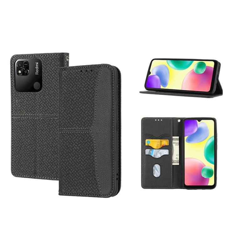Woven Texture Stitching Magnetic PU Leather Phone Case, For Xiaomi Redmi 10A, For Xiaomi Poco M4 Pro, For Xiaomi Redmi Note 11E, For Xiaomi Redmi 10 5G