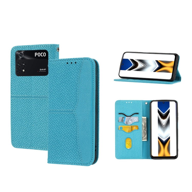Woven Texture Stitching Magnetic PU Leather Phone Case, For Xiaomi Redmi 10A, For Xiaomi Poco M4 Pro, For Xiaomi Redmi Note 11E, For Xiaomi Redmi 10 5G