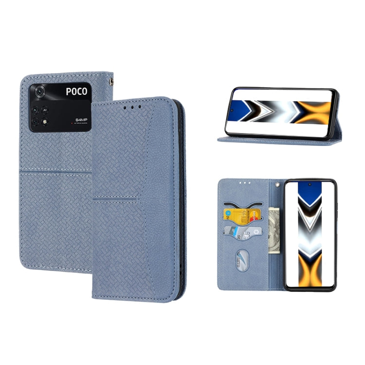 Woven Texture Stitching Magnetic PU Leather Phone Case, For Xiaomi Redmi 10A, For Xiaomi Poco M4 Pro, For Xiaomi Redmi Note 11E, For Xiaomi Redmi 10 5G