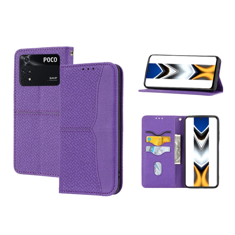 Woven Texture Stitching Magnetic PU Leather Phone Case, For Xiaomi Redmi 10A, For Xiaomi Poco M4 Pro, For Xiaomi Redmi Note 11E, For Xiaomi Redmi 10 5G