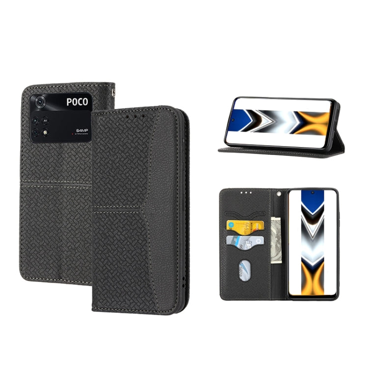 Woven Texture Stitching Magnetic PU Leather Phone Case, For Xiaomi Redmi 10A, For Xiaomi Poco M4 Pro, For Xiaomi Redmi Note 11E, For Xiaomi Redmi 10 5G