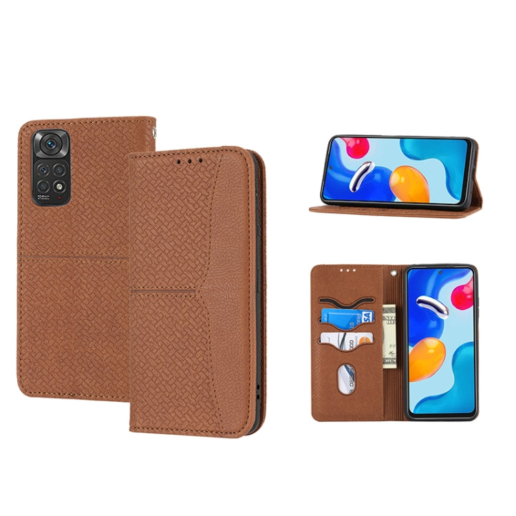 Woven Texture Stitching Magnetic PU Leather Phone Case, For Xiaomi Redmi 10A, For Xiaomi Poco M4 Pro, For Xiaomi Redmi Note 11E, For Xiaomi Redmi 10 5G