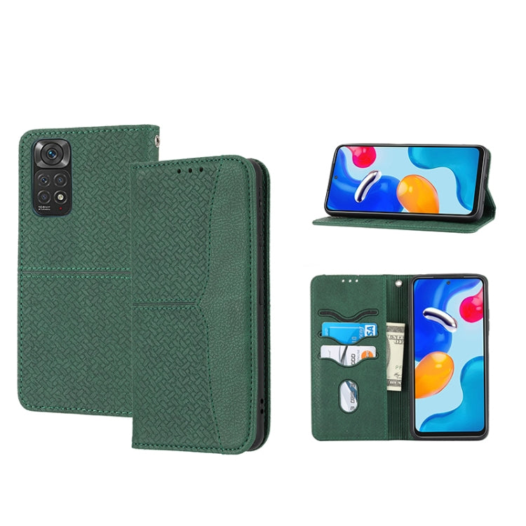 Woven Texture Stitching Magnetic PU Leather Phone Case, For Xiaomi Redmi 10A, For Xiaomi Poco M4 Pro, For Xiaomi Redmi Note 11E, For Xiaomi Redmi 10 5G