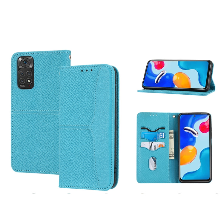 Woven Texture Stitching Magnetic PU Leather Phone Case, For Xiaomi Redmi 10A, For Xiaomi Poco M4 Pro, For Xiaomi Redmi Note 11E, For Xiaomi Redmi 10 5G