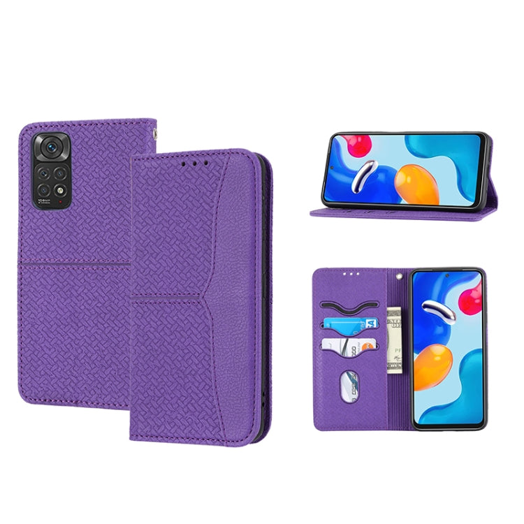 Woven Texture Stitching Magnetic PU Leather Phone Case, For Xiaomi Redmi 10A, For Xiaomi Poco M4 Pro, For Xiaomi Redmi Note 11E, For Xiaomi Redmi 10 5G
