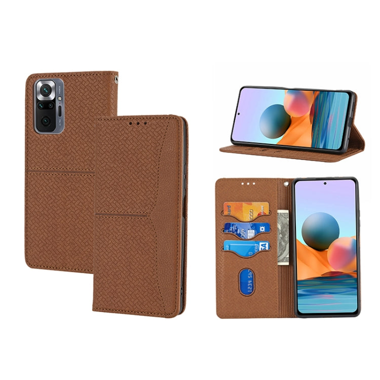 Woven Texture Stitching Magnetic PU Leather Phone Case, For Xiaomi Redmi 10A, For Xiaomi Poco M4 Pro, For Xiaomi Redmi Note 11E, For Xiaomi Redmi 10 5G