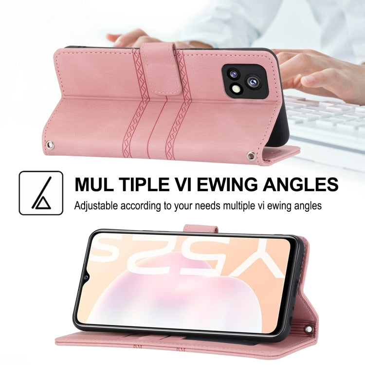 Embossed Striped Magnetic Buckle Horizontal Flip Phone Leather Case, For vivo Y52s, For Motorola Moto G22, For Google Pixel 7, For Xiaomi Poco M4 Pro