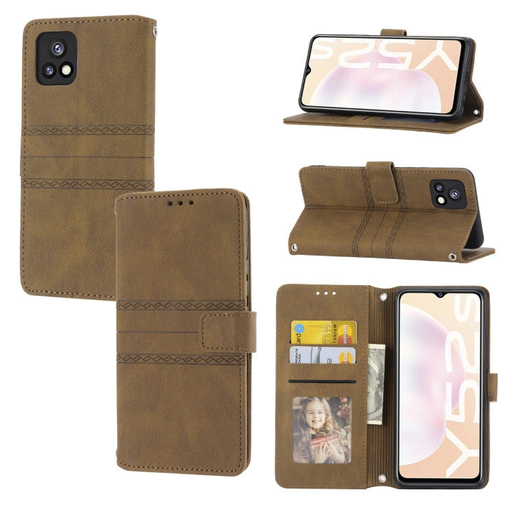 Embossed Striped Magnetic Buckle Horizontal Flip Phone Leather Case, For vivo Y52s, For Motorola Moto G22, For Google Pixel 7, For Xiaomi Poco M4 Pro