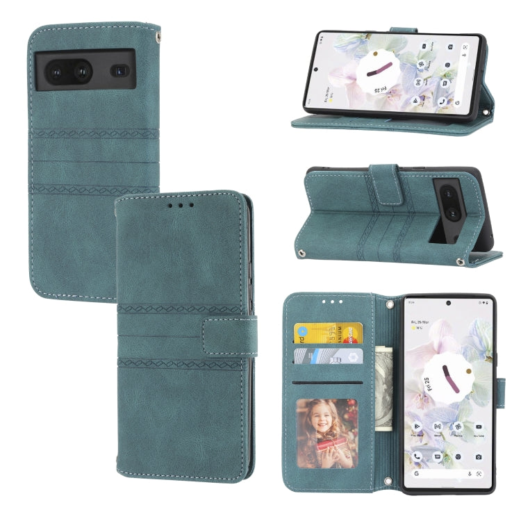 Embossed Striped Magnetic Buckle Horizontal Flip Phone Leather Case, For vivo Y52s, For Motorola Moto G22, For Google Pixel 7, For Xiaomi Poco M4 Pro