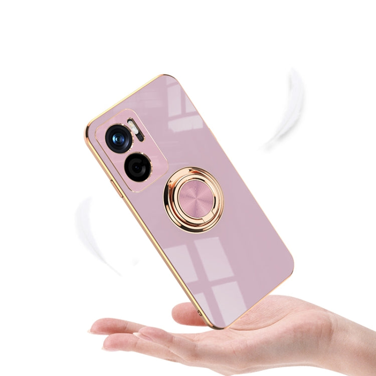 6D Electroplating Full Coverage Silicone Protective Case with Magnetic Ring Holder, For Xiaomi Redmi Note 11E