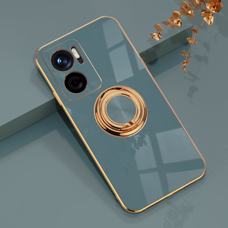 6D Electroplating Full Coverage Silicone Protective Case with Magnetic Ring Holder, For Xiaomi Redmi Note 11E